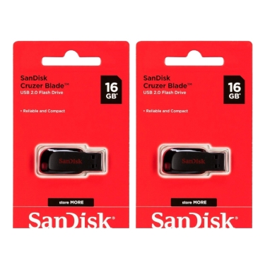 זוג זיכרונות ניידים‏ SanDisk Cruzer Blade 16GB