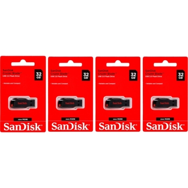 ארבעה זיכרונות ניידים‏ SanDisk Cruzer Blade 32GB
