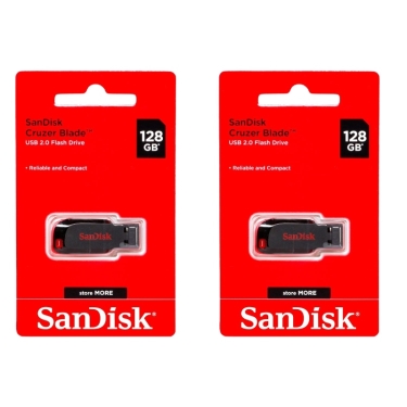 זוג זיכרונות ניידים‏ SanDisk Cruzer Blade 128GB