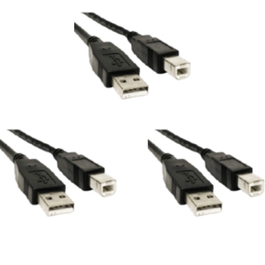שלושה כבלים למדפסת USB2.0 מקצועי (באורך 3 מטר)