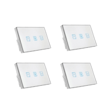 ארבעה מתגי תריס חכם זכוכית (בצבע לבן) STW 3GEVT1 W