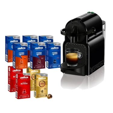 מכונת קפה Nespresso Inissia EN80 (כולל מארז 100 קפסולות מכמה סוגים)