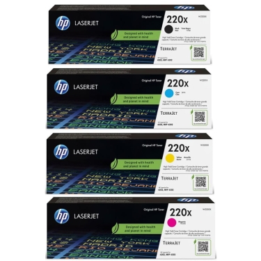 מארז טונרים מקורי HP 220X (כולל שחור, צהוב מגנטה וסיאן)