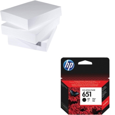 שלוש חבילות נייר פלוס דיו שחור מקורי HP 651 C2P10AE