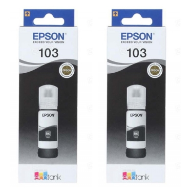 זוג בקבוקי דיו שחור מקורי Epson 103