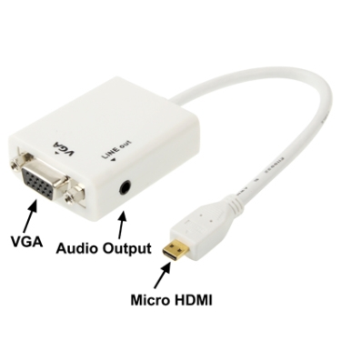 כבל ממיר MICRO HDMI TO VGA AND AUX