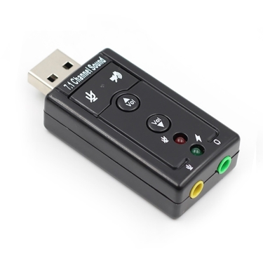 מתאם USB איכותי AUDIO 7.1 (חיבור לאוזניות ומיקרופון)