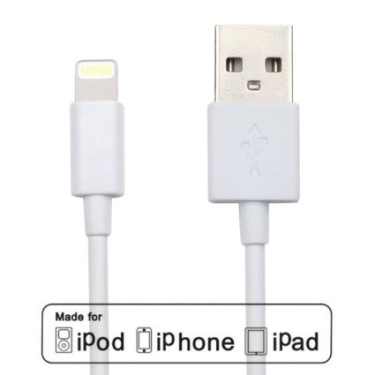 כבל נתונים וטעינה לבן  (מתאים לאייפון 5 מאושר APPLE)