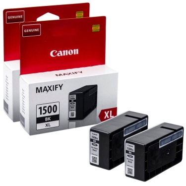 זוג מחסניות דיו שחור מקורי Canon PGI-1500XL BK
