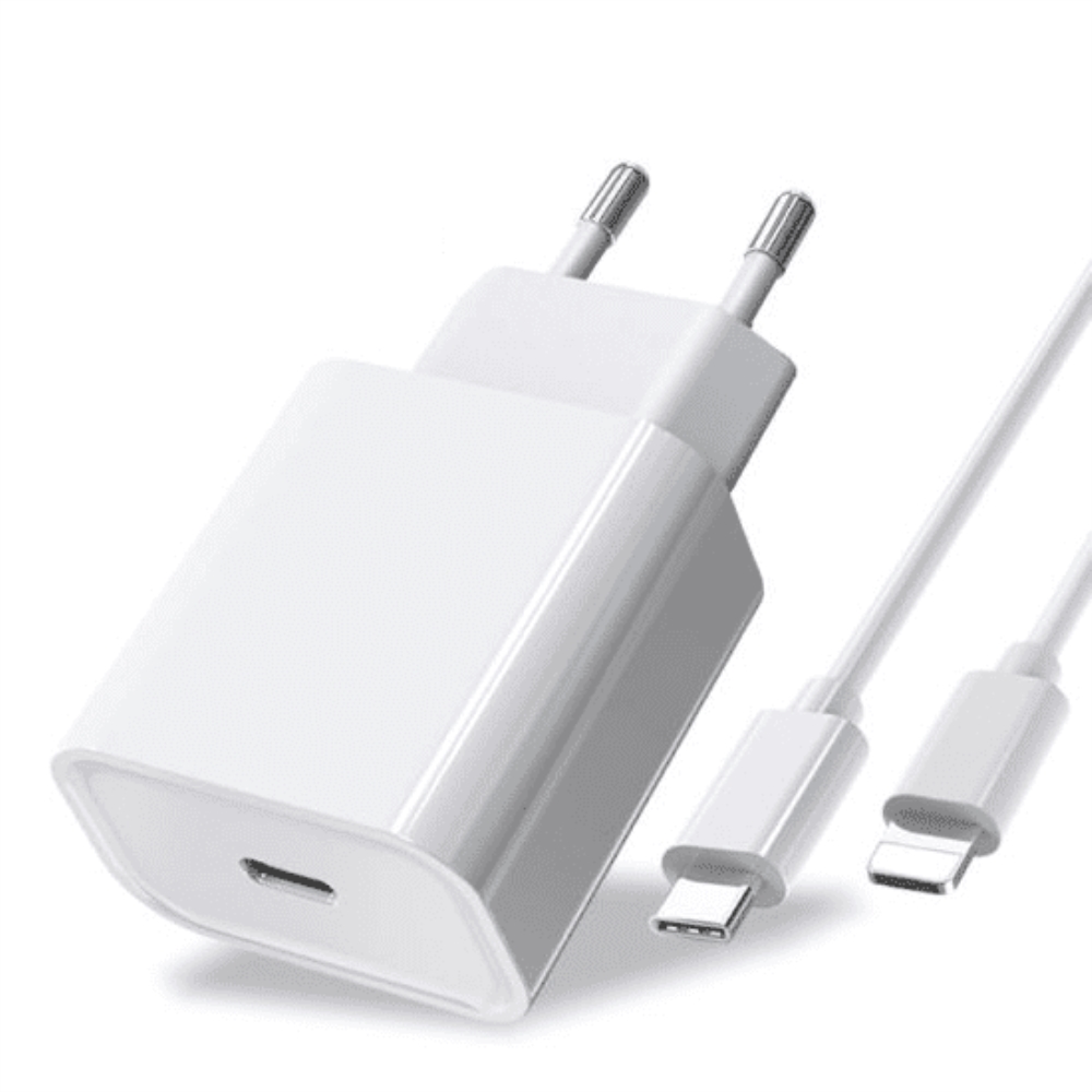 מטען קיר מהיר ומקורי Apple 20W charger type c (כולל כבל APPLE מקורי TYPE C TO LIGHTNING)