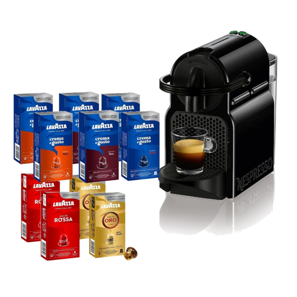 מכונת קפה Nespresso Inissia EN80 (כולל מארז 100 קפסולות מכמה סוגים)