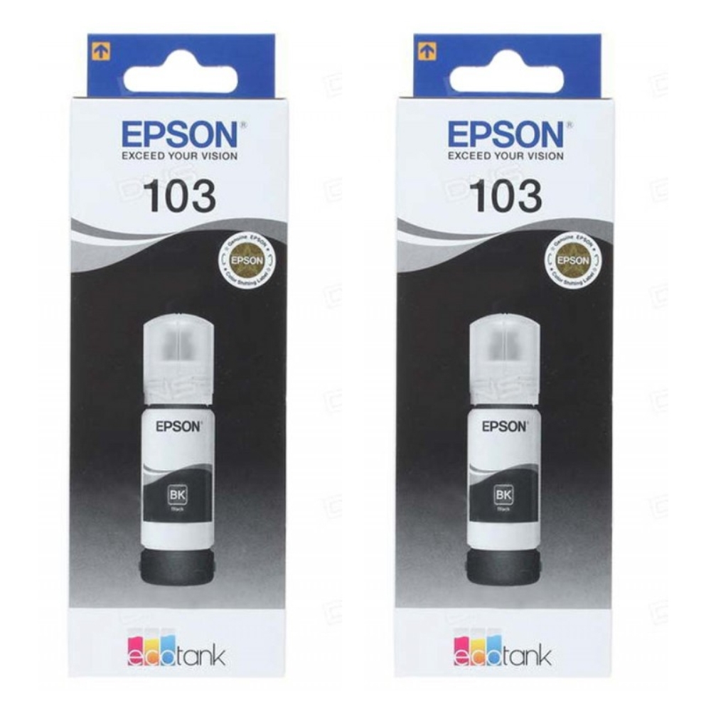 זוג בקבוקי דיו שחור מקורי Epson 103