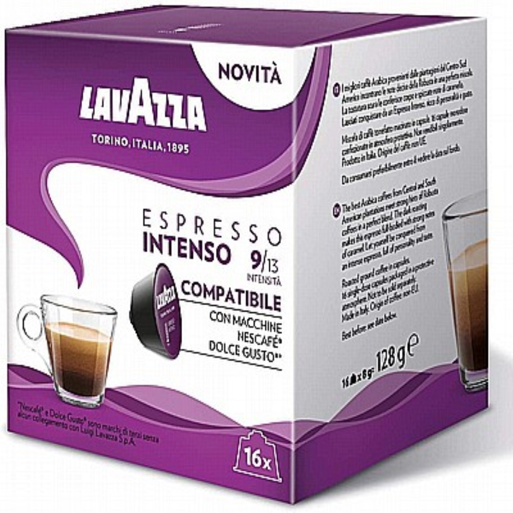 16 קפסולות Lavazza Intenso למכונות דולצה גוסטו