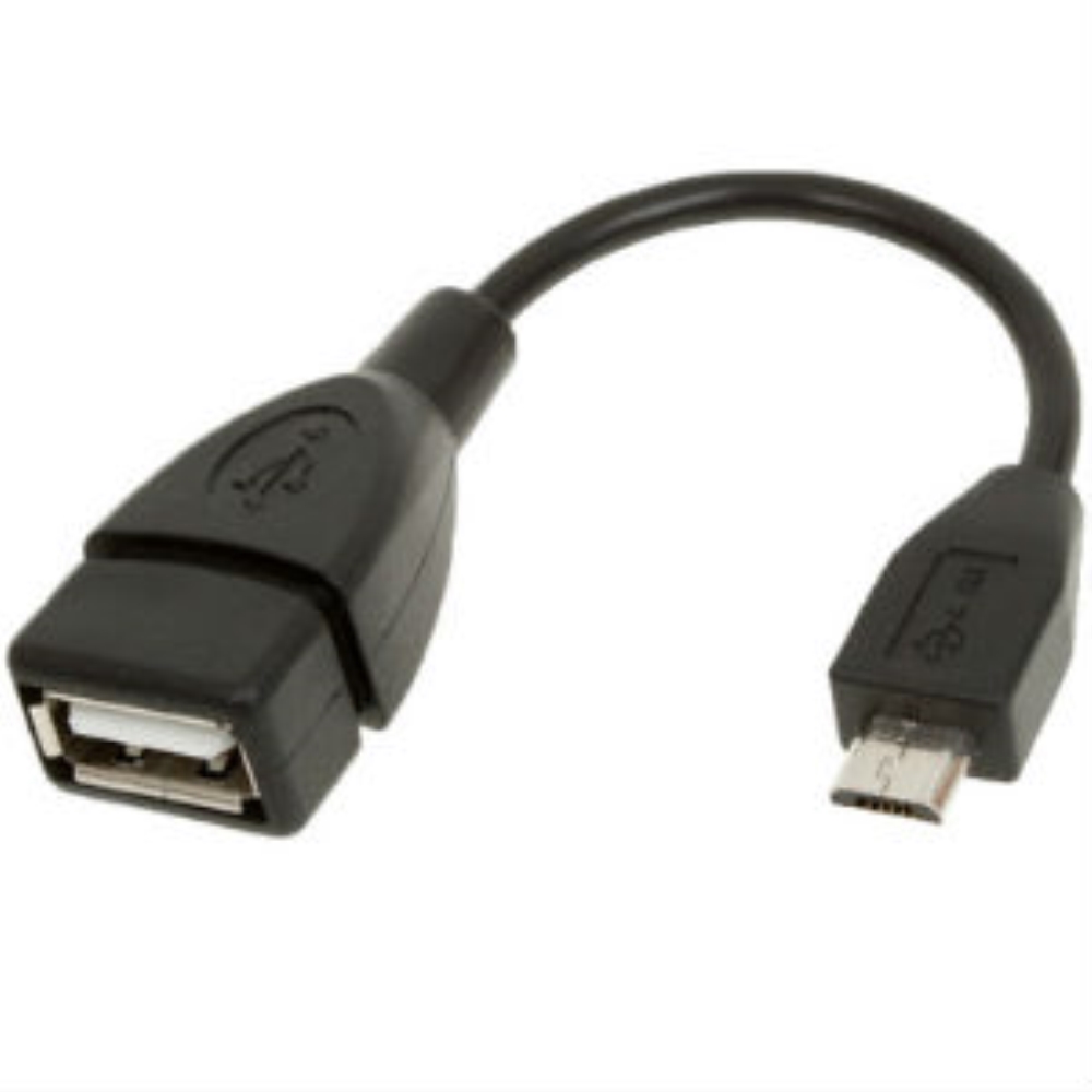כבל OTG מיקרו USB B זכר USB נקבה (באורך 10 סמ) (עד גמר המלאי)